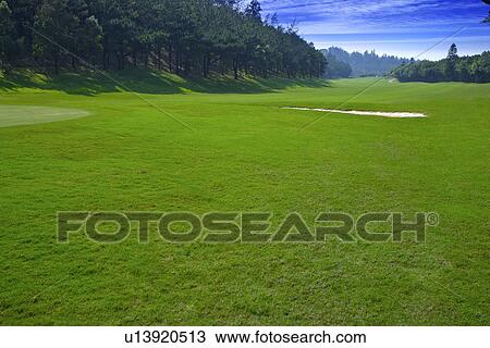 Stock Image - Golf course landscape. Fotosearch
