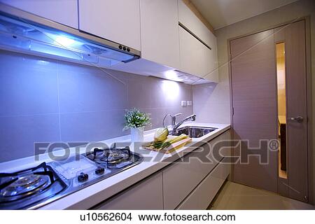Picture - Modern style domestic kitchen. Fotosearch