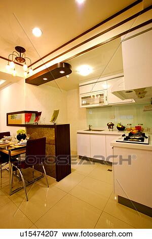 Stock Photo - Modern style domestic kitchen. Fotosearch