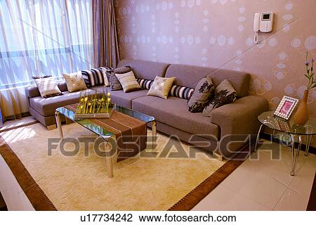 Modern style living room View Large Photo Image Stock Image - Modern style living room. Fotosearch