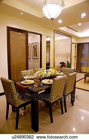 Stock Image - Place setting on table. Fotosearch