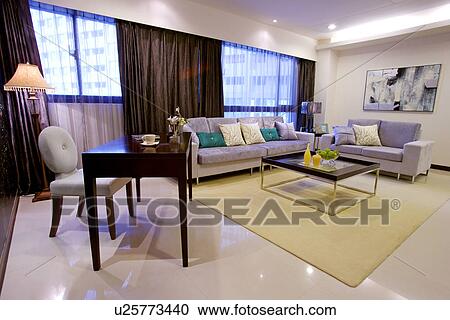 Contemporary living room interior View Large Photo Image Stock Image - Contemporary living room interior. Fotosearch