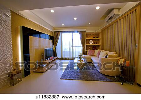 Stock Photo - Contemporary living room interior. Fotosearch