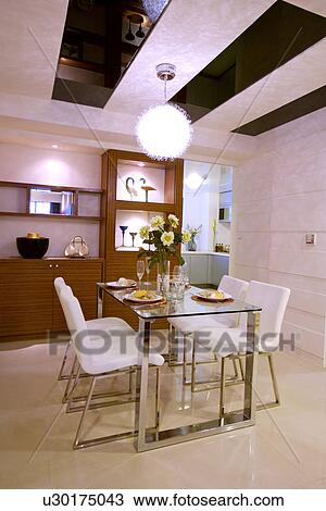 Dining room of modern home View Large Photo Image Stock Image - Dining room of modern home. Fotosearch