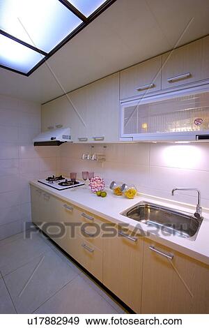 Stock Photo - Large modern kitchen. Fotosearch