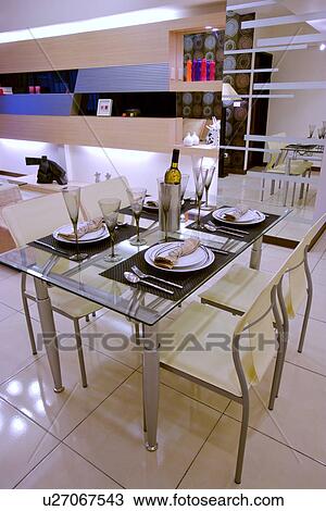 Modern style dinning table View Large Photo Image Stock Image - Modern style dinning table. Fotosearch