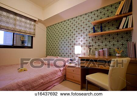 Stock Image - Bedroom by window. Fotosearch