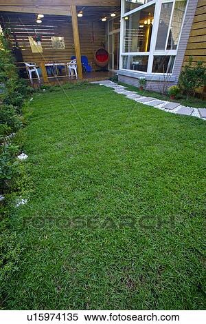 Home with patio and garden View Large Photo Image Stock Photography - Home with patio and garden. Fotosearch
