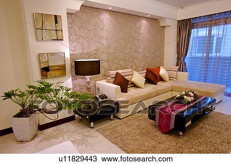 Stock Image - Living room interior. Fotosearch