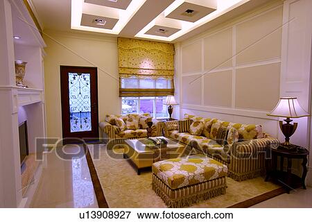 Stock Photo - View of a contemporary living room. Fotosearch