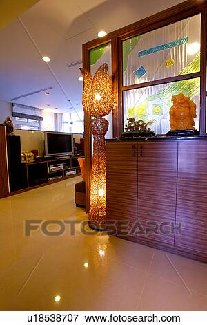 Stock Photo - View of a contemporary living room. Fotosearch