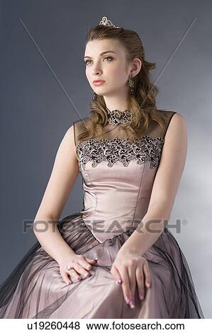 Stock Photo - Teenage girl in formal dress. Fotosearch