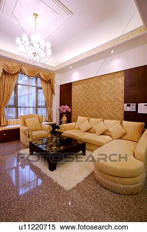 Stock Photography - Cosy and furnished living room. Fotosearch