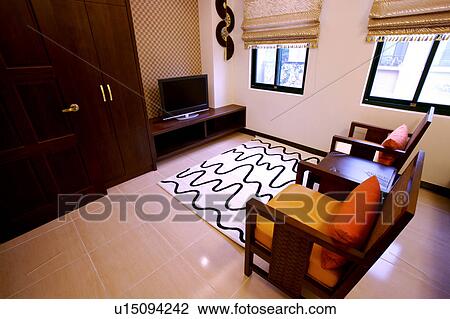 Stock Image - Interior of living room. Fotosearch