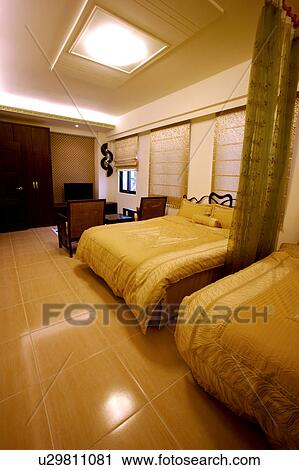 Stock Image - Large bedroom. Fotosearch
