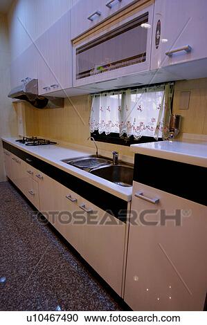 Stock Image - Modern Domestic Kitchen. Fotosearch