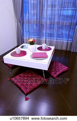 Square table and mats in room View Large Photo Image Picture - Square table and mats in room. Fotosearch