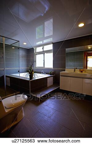 Bathroom of modern style View Large Photo Image Stock Image - Bathroom of modern style. Fotosearch