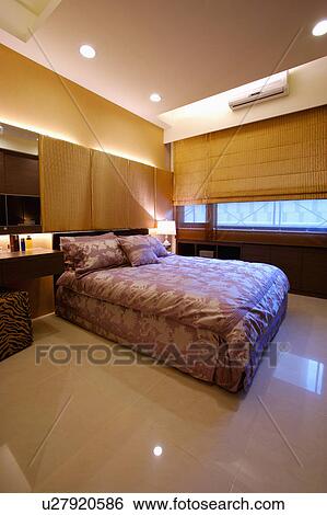 Home interior of bedroom with modern style View Large Photo Image Stock Photograph - Home interior of bedroom with modern style. Fotosearch