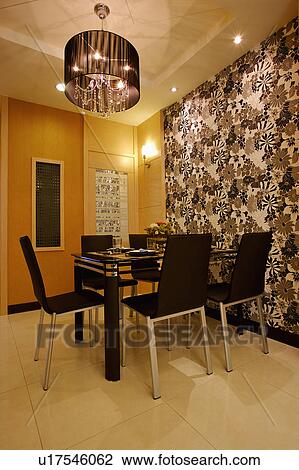 Home interior of dining room with modern style View Large Photo Image Stock Image - Home interior of dining room with modern style. Fotosearch