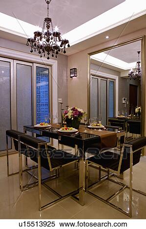 Home interior of dining room with modern style View Large Photo Image Stock Photography - Home interior of dining room with modern style. Fotosearch