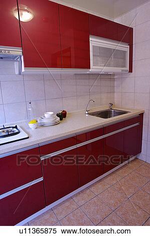 Stock Photography - Home interior of domestic kitchen with modern style. Fotosearch