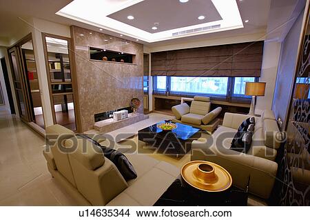 Picture - Home interior of living room with modern style. Fotosearch
