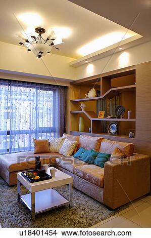 Home interior of living room with modern style View Large Photo Image Picture - Home interior of living room with modern style. Fotosearch