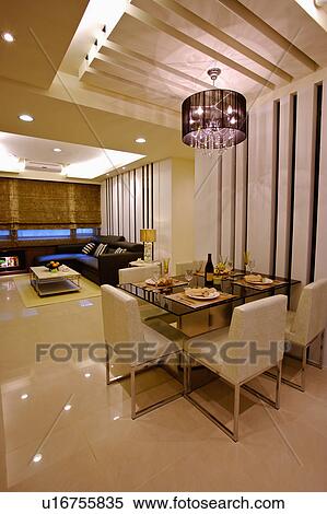 Stock Photography - Living room and dining room of modern style. Fotosearch