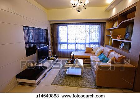 Stock Photo - Showcase interior of living room with modern style. Fotosearch