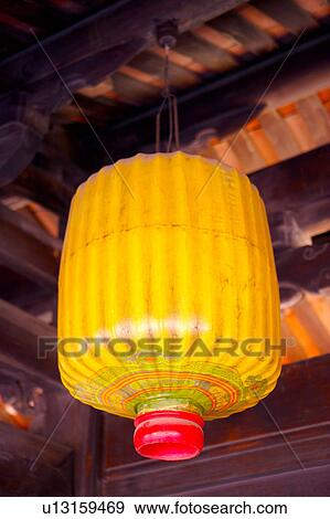 Chinese Lantern Hanging From Ceiling Stock Photo U13159469