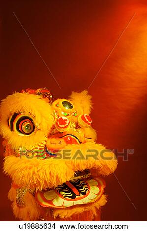 Picture - Chinese lion head costume. Fotosearch