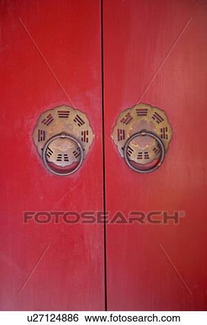 Chinese red gate View Large Photo Image Stock Photograph - Chinese red gate. Fotosearch