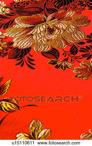 Chinese style totem on red fabric View Large Photo Image Stock Image - Chinese style totem on red fabric. Fotosearch