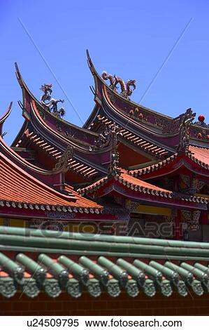 Chinese traditional buildings against blue sky, focus on roofs View Large Photo Image Stock Photography - Chinese traditional buildings against blue sky, focus on roofs. Fotosearch