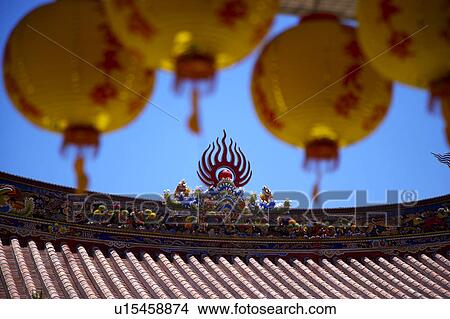 Chinese traditional roof and lanterns hanging out View Large Photo Image Picture - Chinese traditional roof and lanterns hanging out. Fotosearch