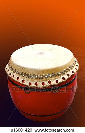Stock Image - Drum, red. Fotosearch