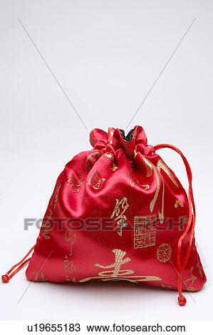 Red embroidered Chinese silk bag View Large Photo Image Stock Image - Red embroidered Chinese silk bag. Fotosearch