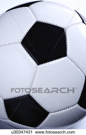 Stock Image - Close up of soccer ball. Fotosearch