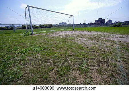 Stock Photograph - Goal Net on a Football Pitch. Fotosearch