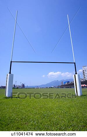 Goal post on grass View Large Photo Image Picture - Goal post on grass. Fotosearch