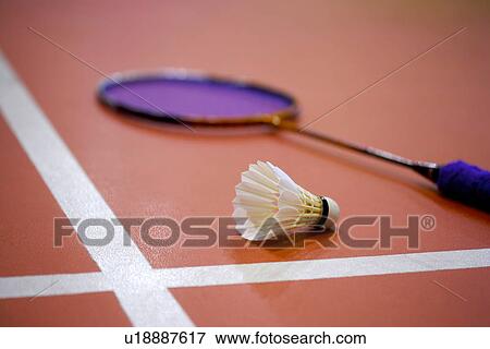 Stock Photo - Badminton Racket and Shuttlecock. Fotosearch