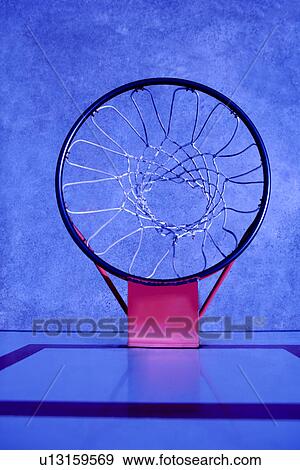 Basketball hoop, high angle view View Large Photo Image Stock Photo - Basketball hoop, high angle view. Fotosearch