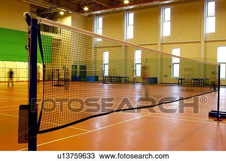 Indoor badminton court View Large Photo Image Stock Image - Indoor badminton court. Fotosearch