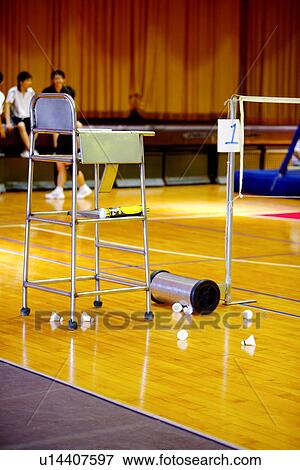 Stock Photo - Indoor badminton court. Fotosearch