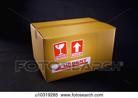 Close up of a urgent cardboard box View Large Photo Image Stock Photography - Close up of a urgent cardboard box. Fotosearch