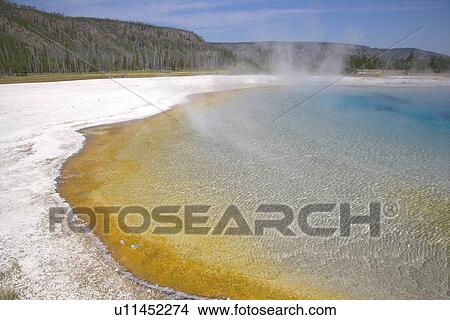 Black Sand Basin, Sunset Lake, Yellowstone National Park, Wyoming, USA View Large Photo Image Picture - Black Sand Basin, Sunset Lake, Yellowstone National Park, Wyoming, USA. Fotosearch