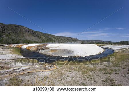 Stock Photo - Cliff Geyser, Black Sand Basin, Yellowstone National Park, Wyoming, USA. Fotosearch