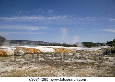 Stock Photography - Cliff Geyser, Black Sand Basin, Yellowstone National Park, Wyoming, USA. Fotosearch