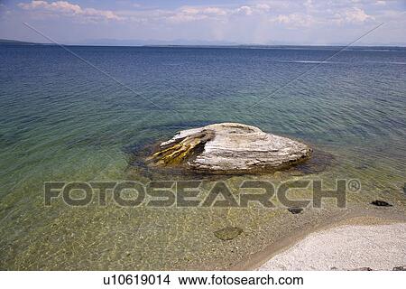Picture - Fishing Cone Geyser, Yellowstone lake, Yellowstone National Park, Wyoming, USA. Fotosearch